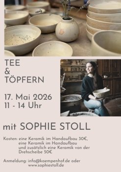 Tee und Töpfern am 17.5. von 11:00-14:00 Uhr
